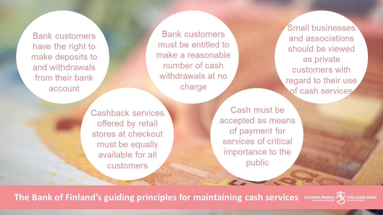 The Bank of Finland’s guiding principles for maintaining cash services